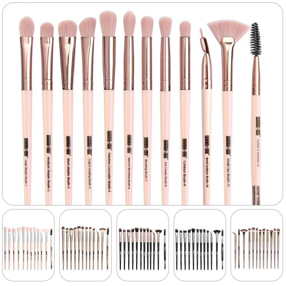 

Makeup Brushes Set 12pcs/lot Eye Shadow Blending Eyeliner Eyelash Eyebrow Make up Brushes Professional Eyeshadow Brush