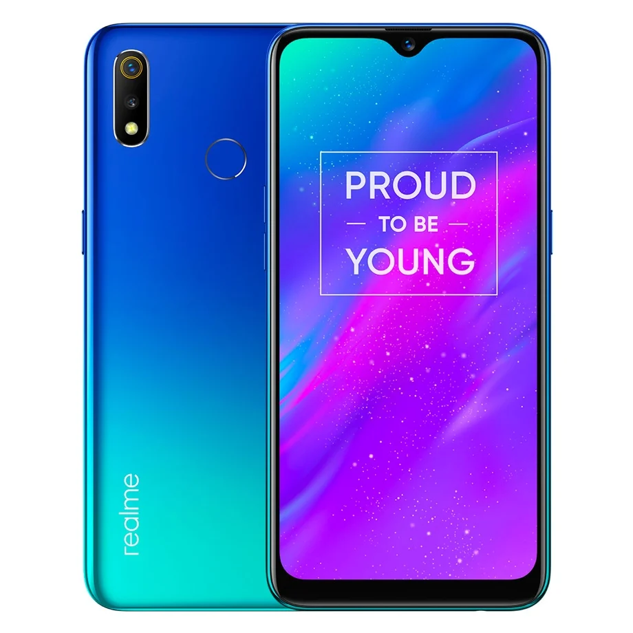 Мобильный телефон Realme 3 rmx1821, версия RU, 6,22 дюймов, 3 Гб ОЗУ, 32 Гб ПЗУ, Восьмиядерный, двойная тыловая камера, 13 МП, 2 МП, Android 9,0, 4230 мАч, мобильный телефон