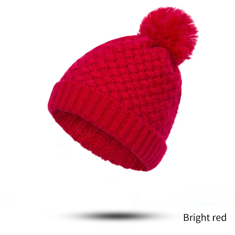 bright red 2 Фирменный зимний шарф акриловыми помпонами шляпа для Для женщин трикотажные шарфы Для мужчин хлопок кольцо шарф для девочек, для мальчиков зимние рыбий хвост одежда дропшиппинг - Цвет: bright red 2