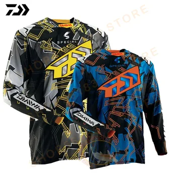 

2020 DAWA Large Size Fishing Shirt Quick Dry Cycling Hiking Jersey Soft Fishing Clothing Anti-UV Long Sleeve Fishing Jersey