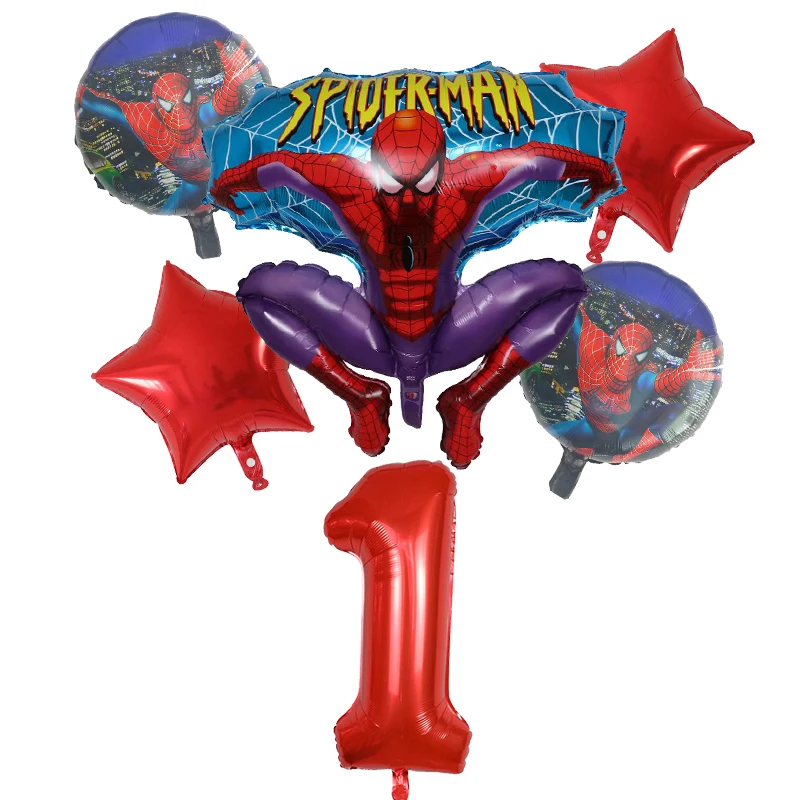 Воздушные шары из фольги «Человек-паук», «супергерой», «мстители», для детей 1, 2, 3, 4, 5 лет, украшение для вечеринки на день рождения, детская игрушка для душа