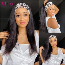 Glueless Brazilian Human Hair Wigs Remy Bone Straight Machine Made Headband Human Hair Short Wigs For Black Women