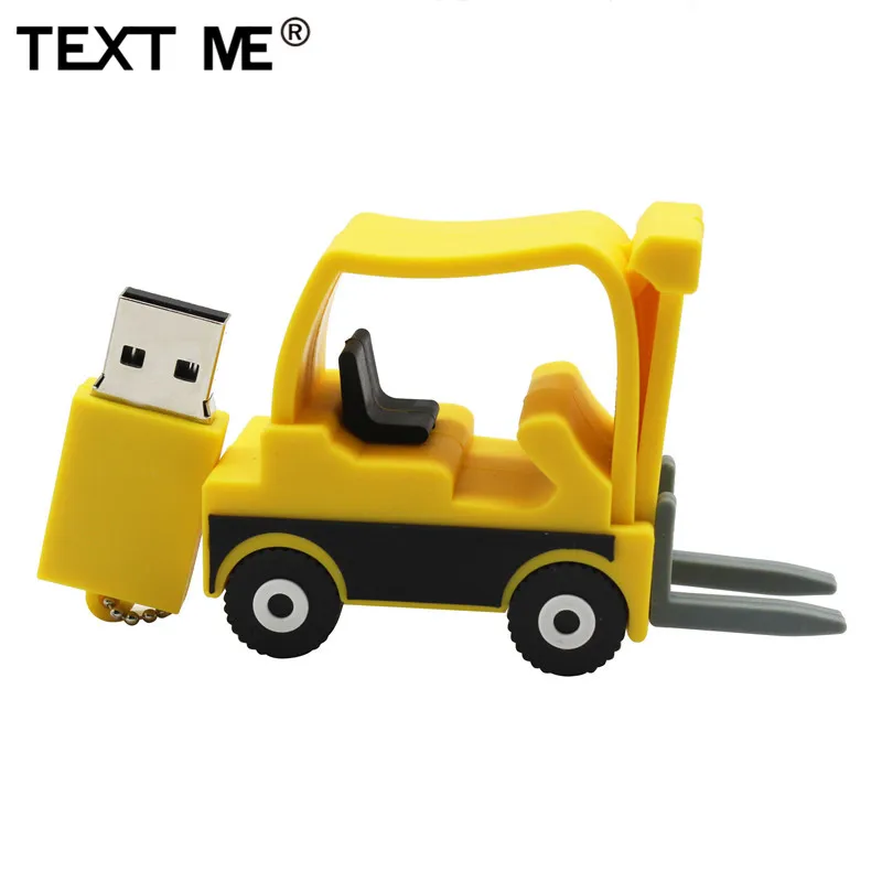 Флеш-накопитель TEXT ME с героями мультфильмов, стиль, вилочный погрузчик usb2.0, 4 ГБ, 8 ГБ, 16 ГБ, 32 ГБ, флеш-накопитель USB, креативный флеш-накопитель 64 ГБ
