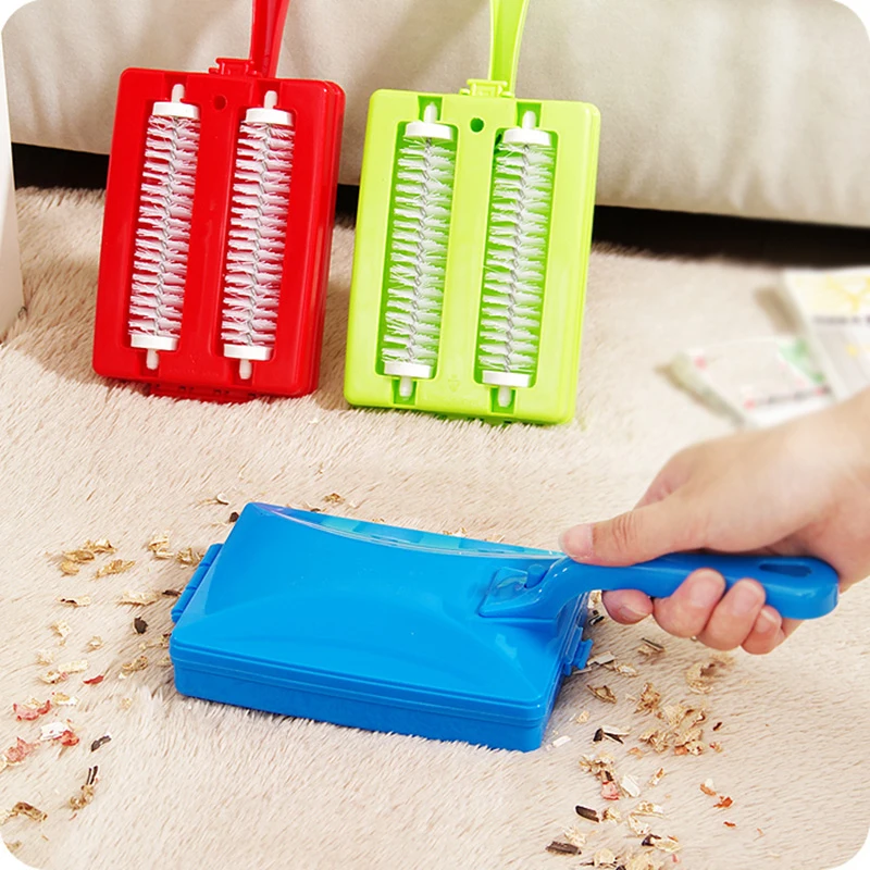 

Carpet Brush 2 Brushes Heads Handheld Carpet Table Sweeper Crumb Brush Cleaner Roller Tool Home Cleaning Brushes Accessaries
