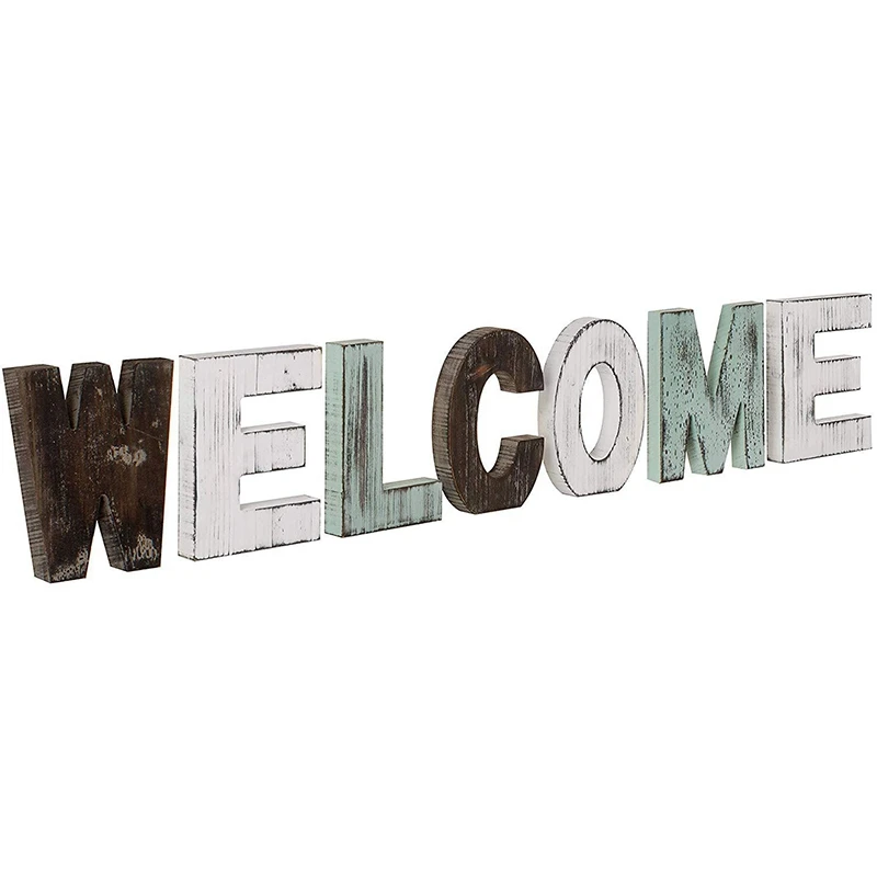 

Creative American-Style Wooden Decoration Country Retro Welcome Wedding Supplies Home Photoshoot Props Crafts