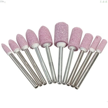 

10PCS 1/8 " Red Abrasive Polishing Mounted Stone Rotary Tool Grinding Wheel New l29k