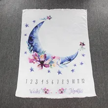 Детское одеяло-Ростомер младенческой фотографии реквизит съемки роста ежемесячные одеяла фланелевые обертывание пеленок фон с Луной тканью