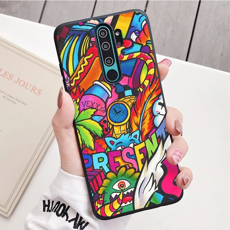 Nghệ Thuật Graffiti Silicone Ốp Lưng Điện Thoại Redmi Note 9 8 7 Pro S 8T 7A Bao case for xiaomi Cases For Xiaomi