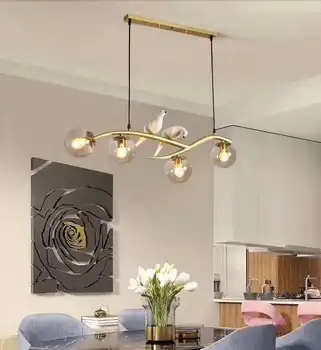 

1Restaurant Chandelier Nordic Minimalist Modern Dining Room Lamp Creative Bird Study Lamp Bar Counter