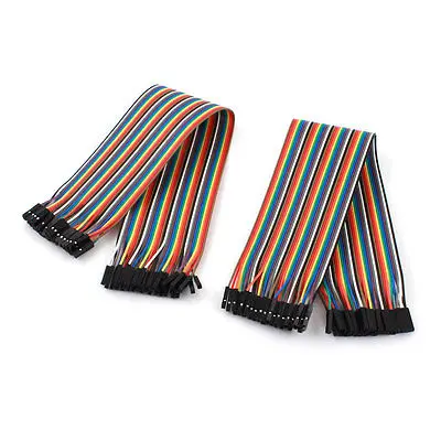 

2 Pcs 1P-1P Female to Female Breadboard Connect Test Jumper Cable Wire 30cm