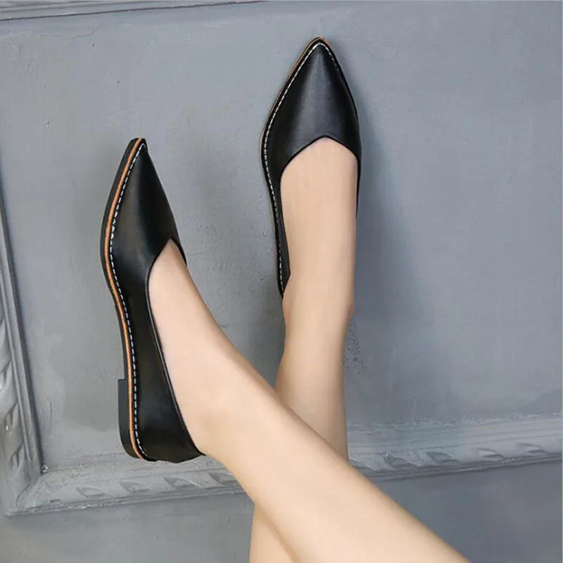Women's Flat Shoes Ballet Shoes Breathable Knit Pointed Shoes Moccasin Mixed Color Women's Soft Shoes Women