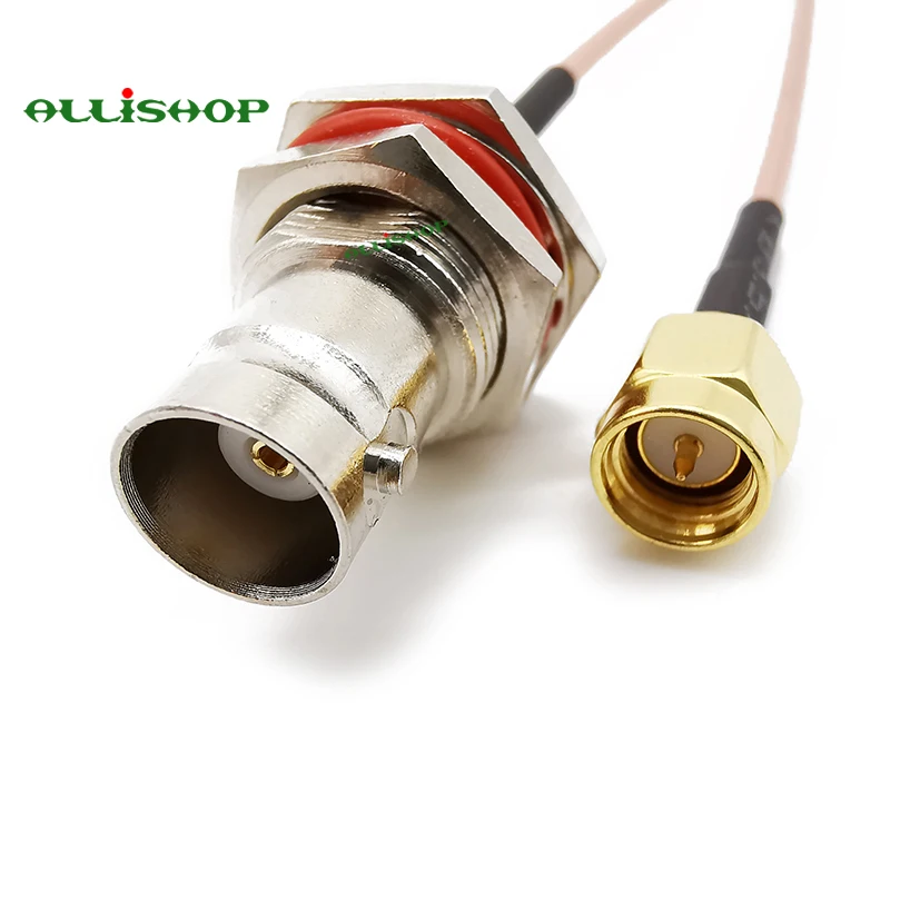 Allishop BNC Женский Джек SMA штекер переборка RG316 коаксиальный кабель 30 см