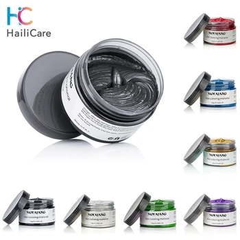 

Instant Temporary Hair Dye Wax One-time Modeling Paste Hair Coloring Cream Seven Colors Grandma Gray Green Hair Styling Coloring
