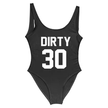 汚れ 30 おかしいレター水着女性ワンピース水着汚れはマイヨ · デ · ベインプラスサイズパーティーボディスーツ水着(China)