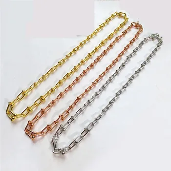 

Designer Luxury Jewelry 2020 New Woman Necklace U Shape Stainless Steel Luxury Jewelry Fashion Rose Gold Necklace Fashion