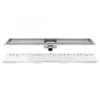 

Shower Drain Stainless Steel Rectangular Shower Floor Drain Linear Grate Shower Drain(Lateral Drainage)