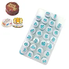 26 шт. пластиковый прописной шрифт Письмо Резак для печенья, мастики торт выпечка печенья пресс-формы инструменты для украшения