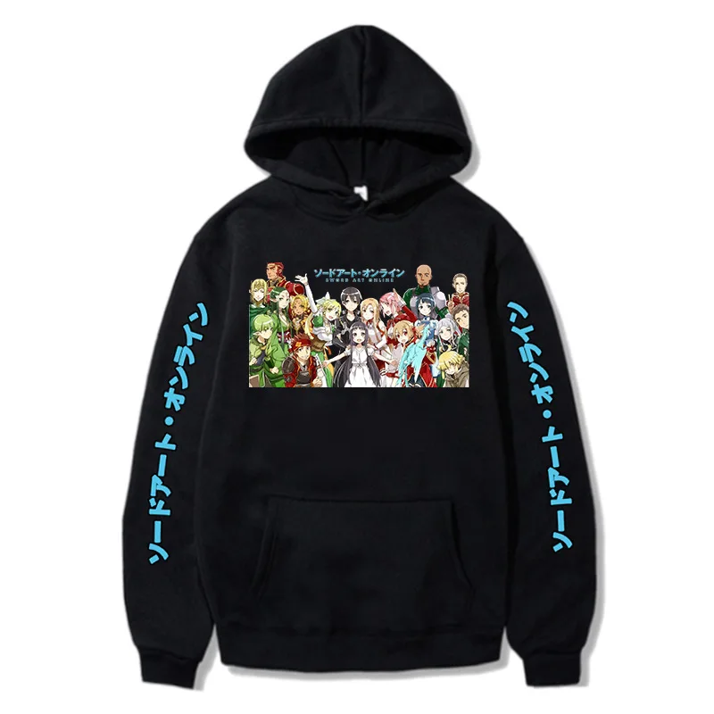 

Anime Sword Art Online SAO Print Hoodies Men's Loose Sweatshirt Harajuku Streetwear Sudadera Female Cartoon Casual Pullover Tops