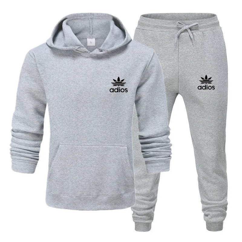 QH-QH ADIOS Printing Men's Sets drop shipping hoodies+Pants Harajuku wholesale Sport Suits Casual Sweatshirts Tracksuit Sportswear - Цвет: QH-QH