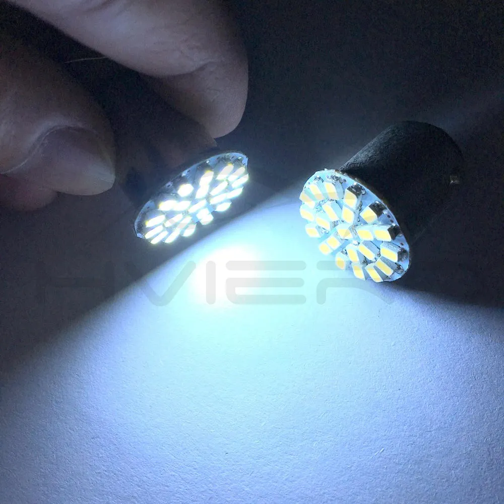 2X BAY15D 1157 BA15S 1156 P21W 22SMD белым светом сигнал поворота багажник светодиодный стоп