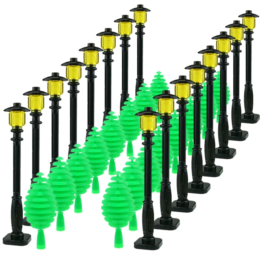 

City Street MOC Accessories Legoinglys Street Lights Lamp Building Blocks Tree Blocks Set Bricks DIY Kids Educatioanl Toys Gifts
