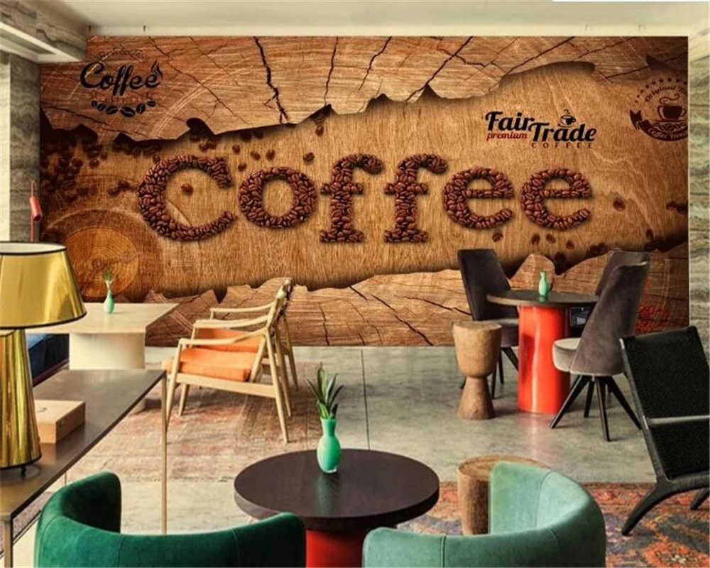 Carta da parati personalizzata carta da parati 3d della parete del  ristorante del caffè della decorazione della casa del fondo del caffè  nostalgico retrò europeo - AliExpress, image size:1000x800