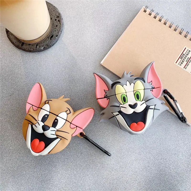 

For AirPod 2 Case 3D Tom And Jerry Cartoon Soft Silicone Wireless Earphone Cases For Apple Airpods Case Cute Cover Funda