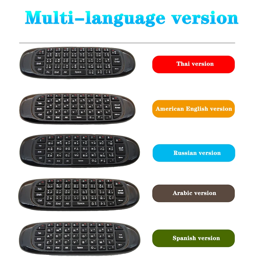 

Cheapest price C120 2.4G Air mouse with Wireless Keyboard Thai Russian Spanish English Arabic Version Remote Control For Q96MAX