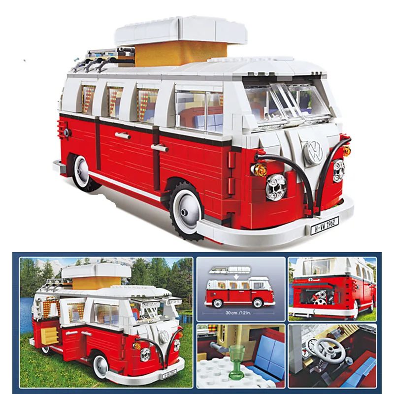 Строительные блоки Camper van Beetle Cooper совместимый lepinglys креативный 10220 10242 10252