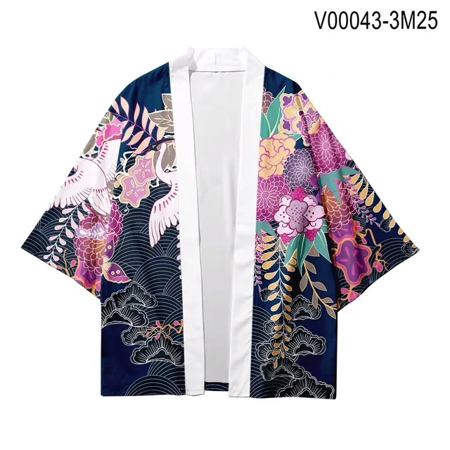 Кимоно рубашка кардиган Мужская юката одежда самураев Мужская haori карате японский стиль блузка - Цвет: hf-455