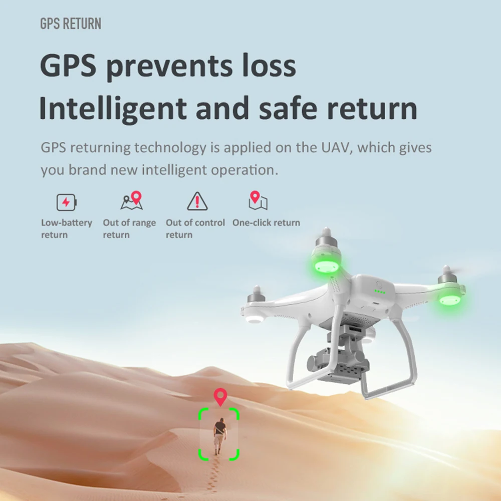 Радиоуправляемый квадрокоптер K777 Дрон 4K GPS HD двухосевой карданный подвес камера