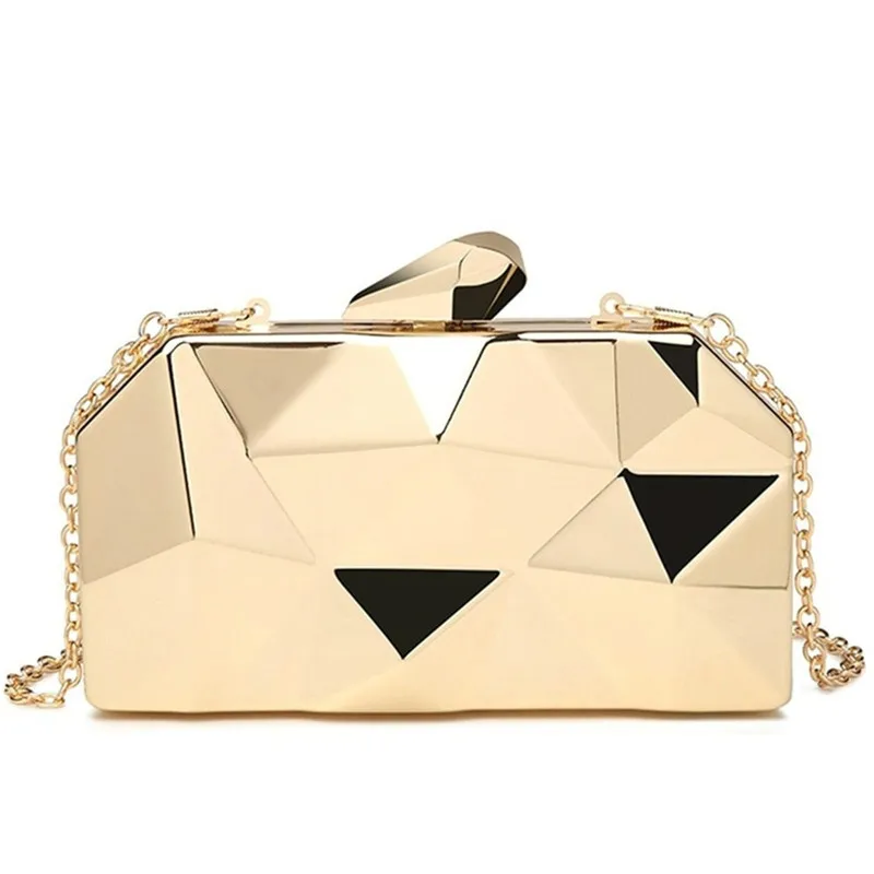 

Gold Acrylic Box Geometry Clutch Evening Bag Elegent Chain Women Handbag For Party Shoulder Bag For Wedding/Dating/Party