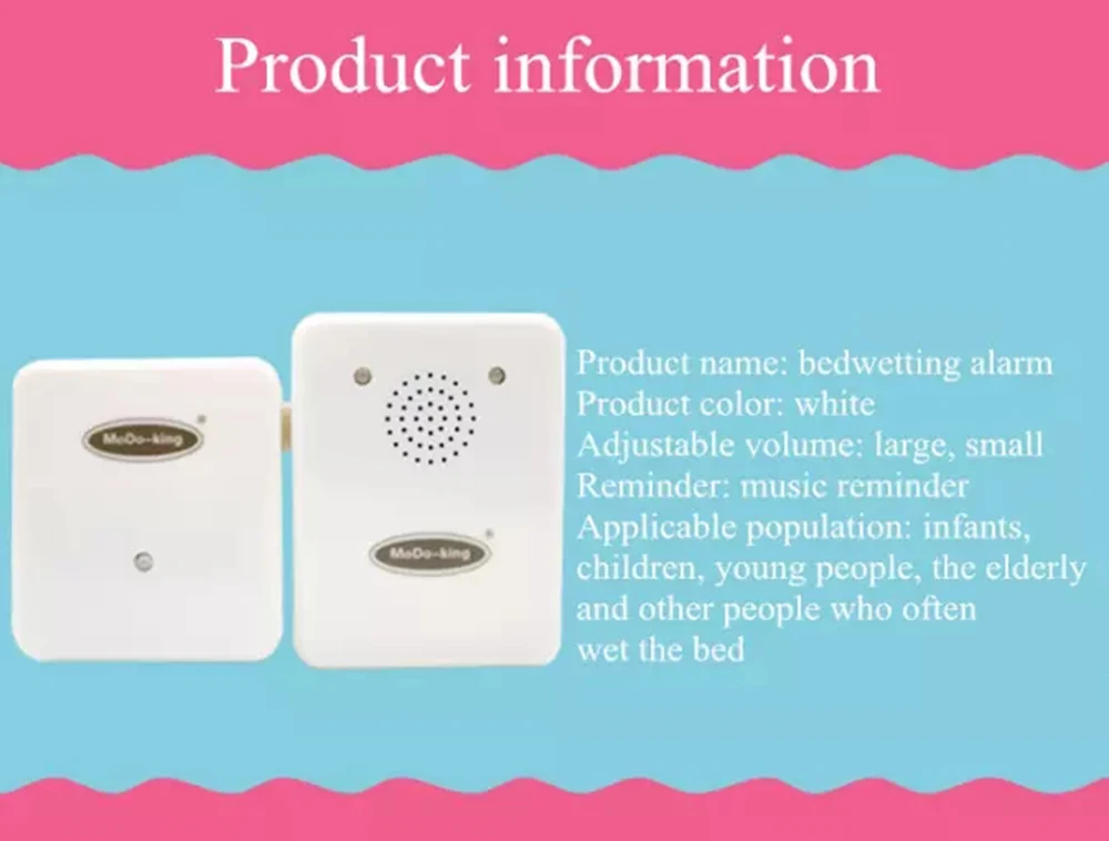 MoDoking Wireless Reception Distance 30 Meters Bedwetting Alarm For