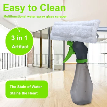 

Cleanhome Window Cleaner 3 in 1 Spray Window Cleaning Glass Brush Scraper Silicone Microfibre Cloth Pad for Car Glass Cleaning