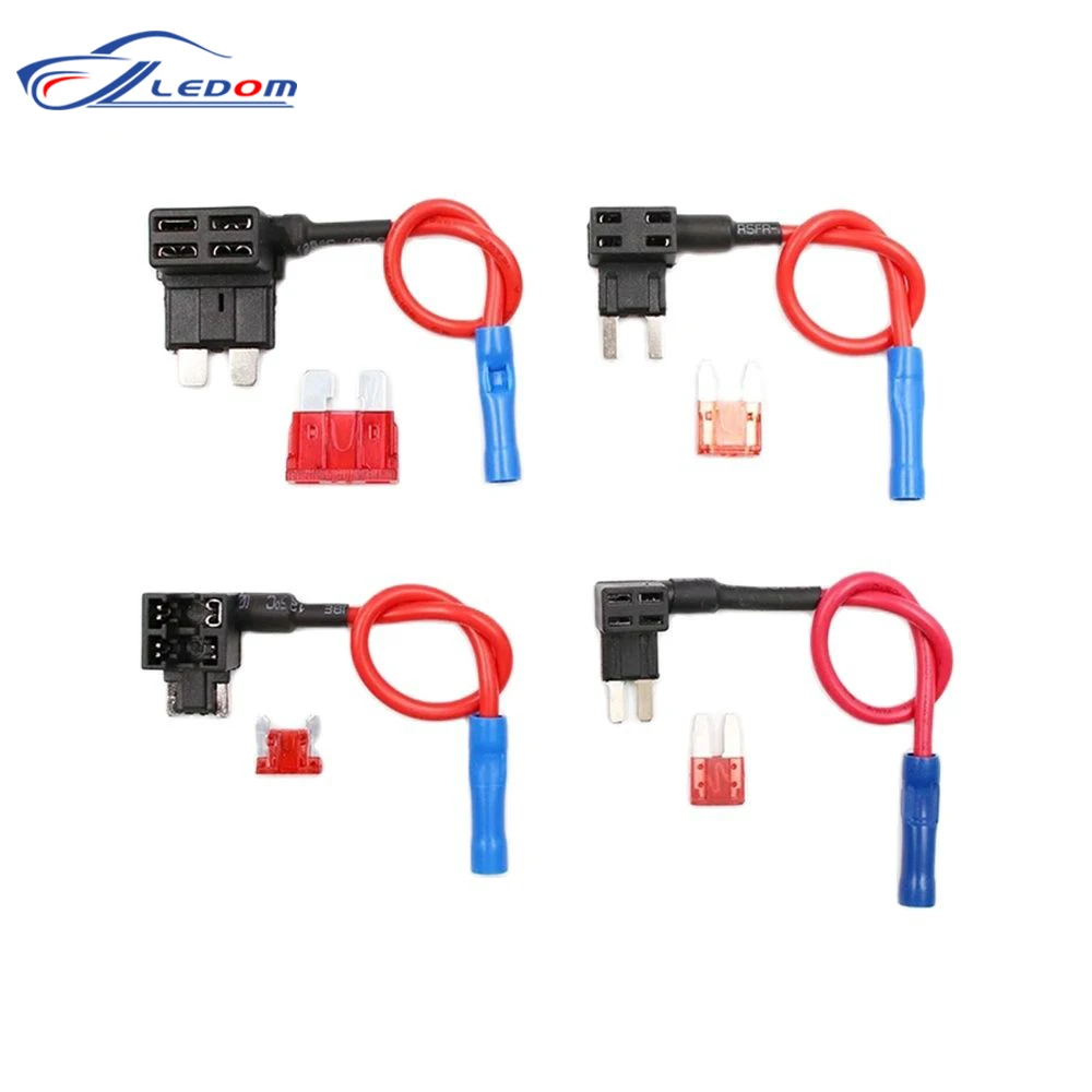 12V Fuse Holder Add-a-Circuit TAP Adapter Micro Mini Standard Ford ATM APM Blade Auto Fuse with 10A Blade Car with Holder fuse holder,car fuses kit