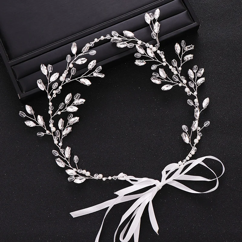 Модные свадебные аксессуары для волос Серебряная Диадема из хрусталя и жемчуга свадебные аксессуары для волос принцессы тиара свадебные головные уборы аксессуары