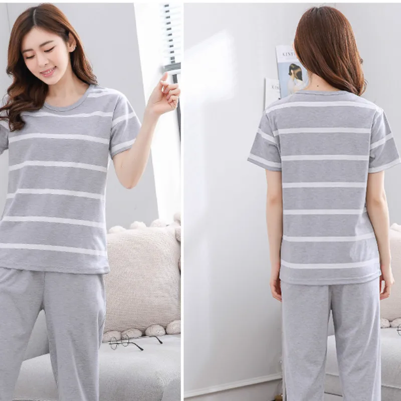Пижамный комплект Женский Летний в Корейском стиле хлопковый Повседневный