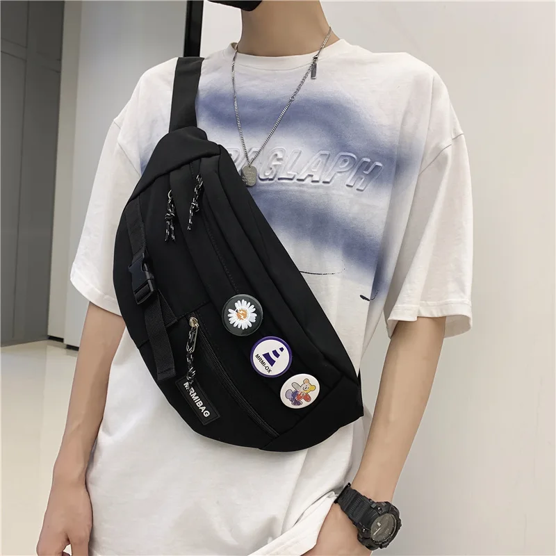 

Модная мужская нагрудная сумка 2021, поясная сумка, повседневная Холщовая Сумка через плечо, вместительные уличные сумки-мессенджеры, забавные бедра унисекс