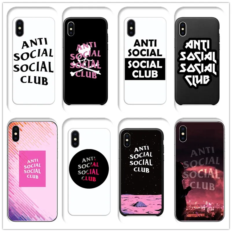 ASSC анти Social Club Логотип Новый мягкий чехол для iPhone 7 7Plus 8 8Plus 6 6s Plus X Xs Max XR 5s 5 SE чехлы