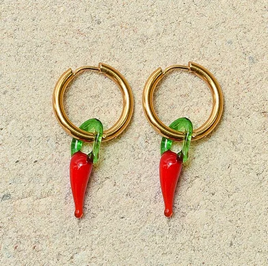 2 Boho collares largos grandes mujer браслет из пресноводного жемчуга стеклянный красный кулон в виде перчика Чили подвески женский браслет colier femme - Окраска металла: 2