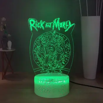 

Sci-fi Animation LED Night Lamp Rick and Morty 3D Night Light Fashion Kids Bedroom Sleeping Lamp Cool Kids Birthday Xmas Gift