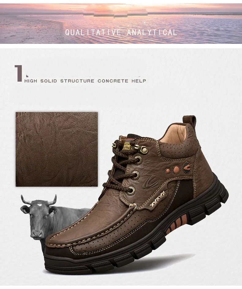 Camel Active New men boots Fashion first layer of leather men's boots, high-quality tooling boots man, botas hombre