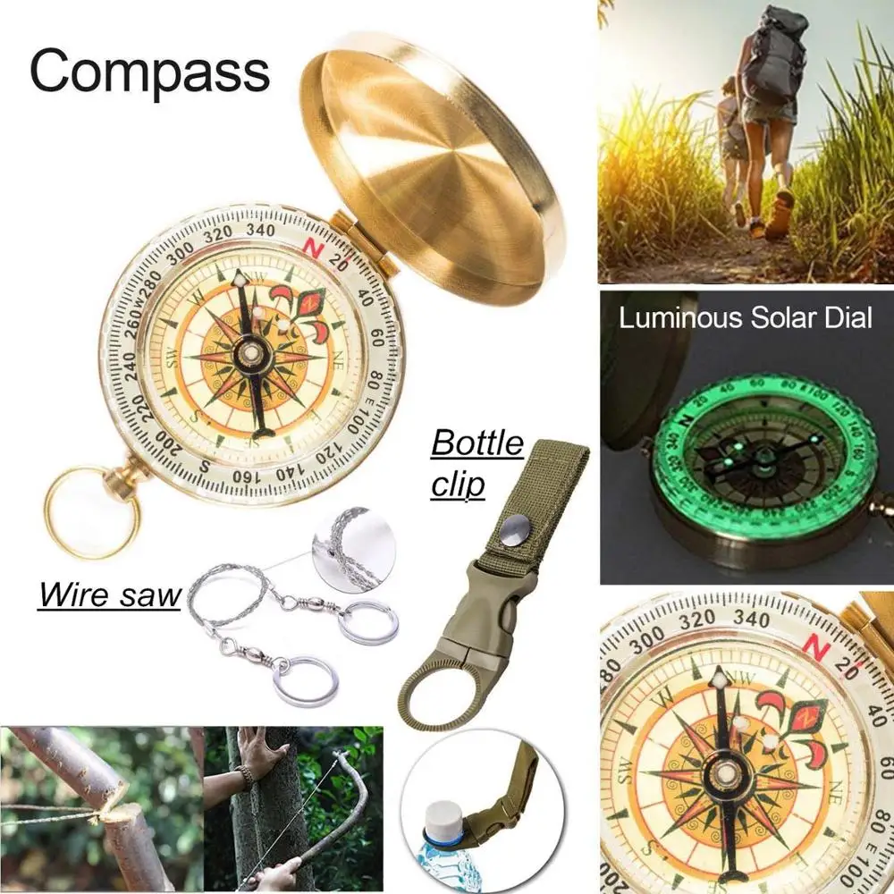 Survival kit set military outdoor travel mini camping tools aid kit emergency multifunct survive Wristband whistle