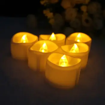 

12 Pack Creative Flameless Electronic LED Candles Wave Mouth Electronic Yellow Flash Night Light Christmas Wedding Party Decorat