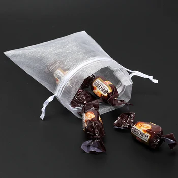 

100pcs/lot 7*9cm Small Organza Bags Jewelry Packaging Bags Wedding Party Favor Drawstring Gift Bag 19 colors