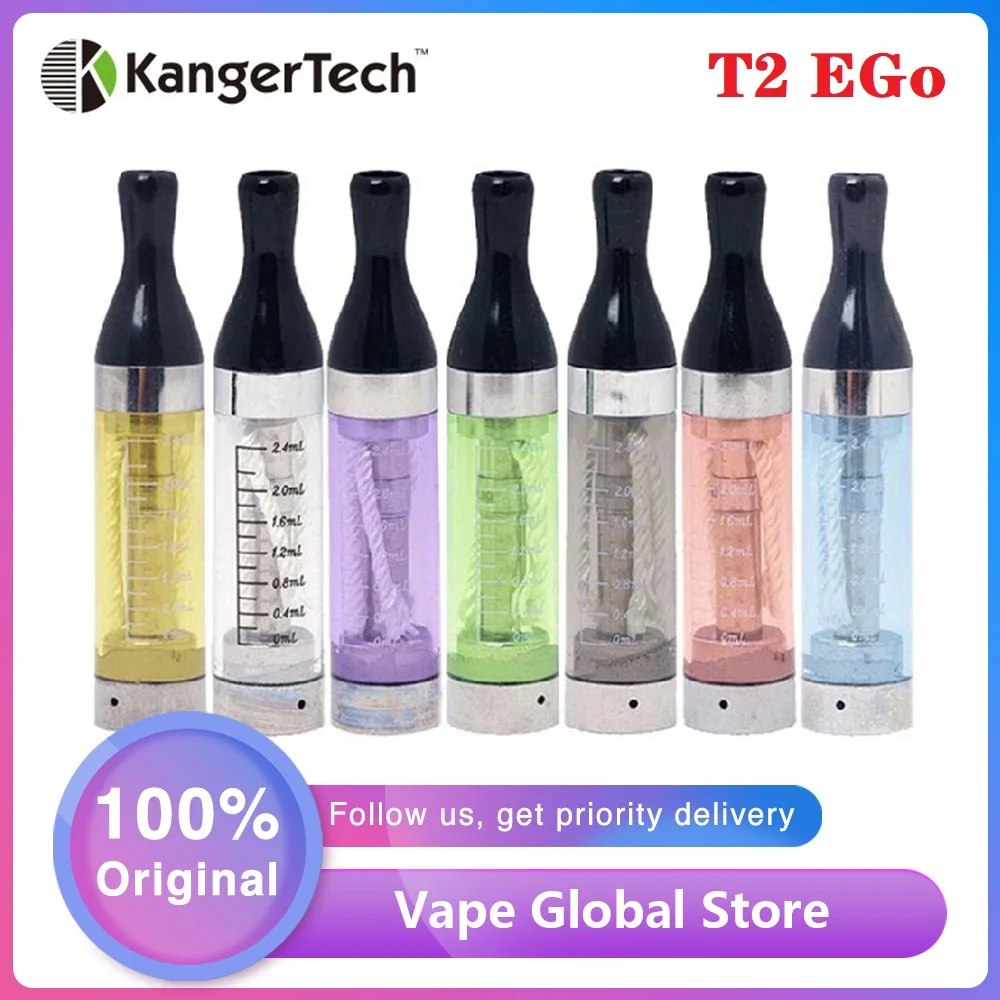 5 шт. Kanger T2 эго CC Clearomizer 2 4 мл электронная сигарета распылитель для эго/EGo-T/эго-C eGo