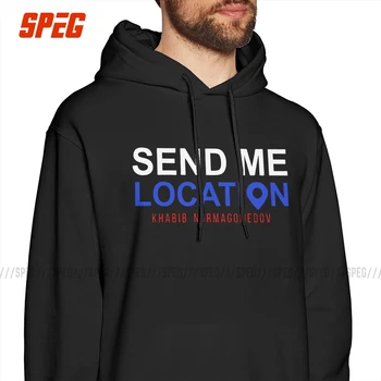 

Men Hooded Sweatshirt Khabib Nurmagomedov Cotton White Stylish Hoodies Send Me Location Hoodie Shirt