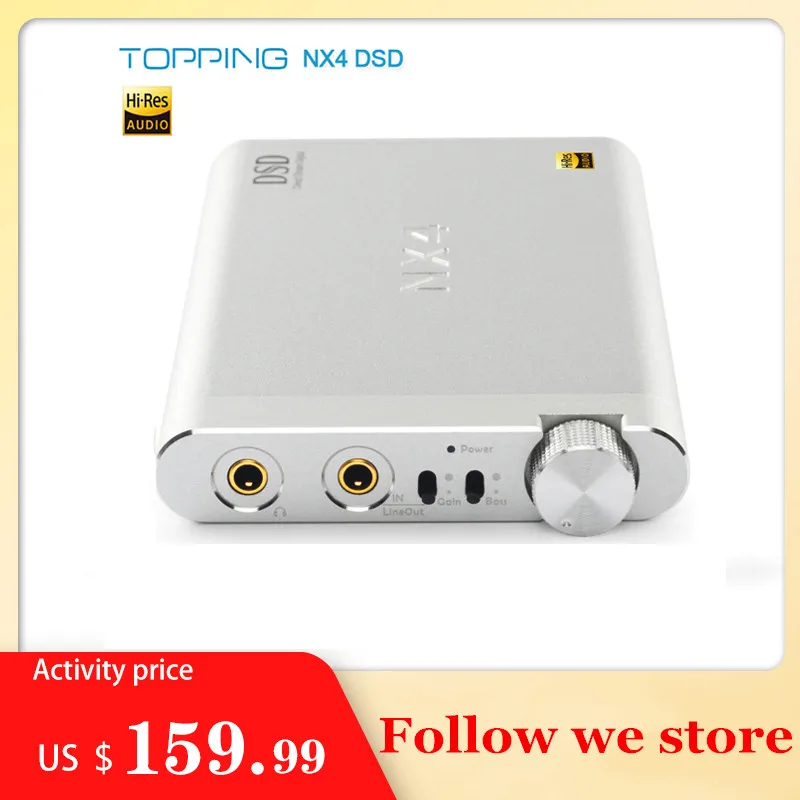 Upgrade Version Topping NX4 DSD512 ES9038Q2M XMOS XU208 chip Portable USB DAC Decoder 32bit 768kHZ Headphone Amplifier