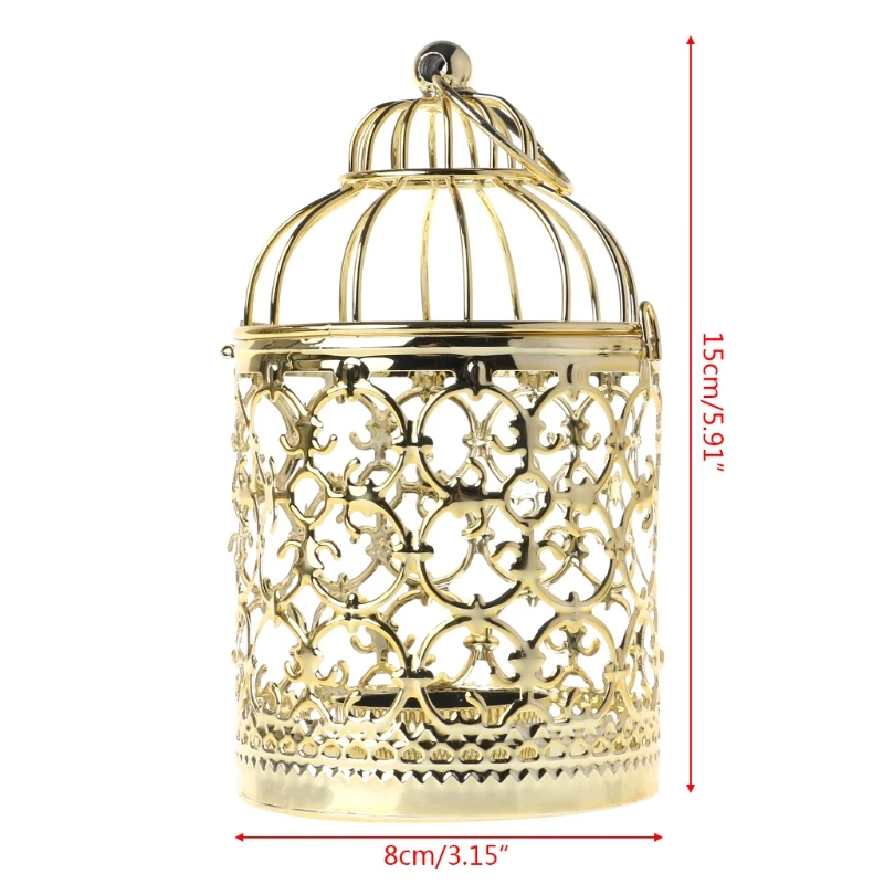 Полый Держатель Подсвечники Tealight подвесной фонарь винтажная клетка для птиц 3 цвета