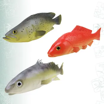 

3pcs Fake Fish Toy Simulation Fish Model Creative Fish Educational Toy Decorative Fish for Kids Children